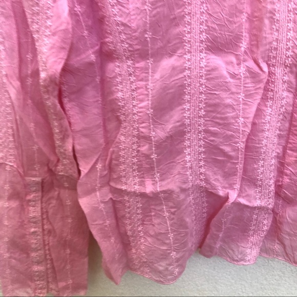 Johnny Was Pink Embroidered Button Down Blouse XS - Picture 12 of 13